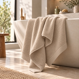 Drap de douche Softy 70 x 140 cm &ndash; &Eacute;ponge Zero Twist 100% coton peign&eacute; 600 g/m&sup2; &ndash; Naturel