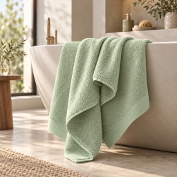 Drap de douche Softy 70 x 140 cm &ndash; &Eacute;ponge Zero Twist 100% coton peign&eacute; 600 g/m&sup2; &ndash; Amande