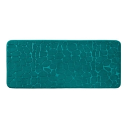 Tapis de Bain 50 x 120 cm &ndash; Microfibre Unie Relief Ricochet &ndash; Ultra Doux & Absorbant Emeraude