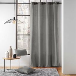 Rideau &agrave; &oelig;illets 135 x 260 cm &ndash; polycoton &ndash; Twily Gris
