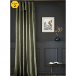 Lot de 2 Rideaux en coton Ajustables Sixtine – Thym – 140 x 270 cm