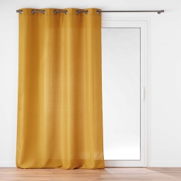 Rideau &agrave; &oelig;illets 140 x 260 cm &ndash; Uni Soline Ocre