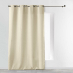Rideau grande hauteur à œillets 140 x 280 cm – Polyester uni Essentiel Naturel