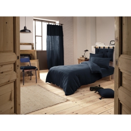 Housse de couette en double gaze de coton – 140 x 200 cm – Gaïa Bleu foncé