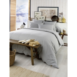 Housse de Couette 200 x 200 cm – Flanelle Unie – Candice Gris Chambré