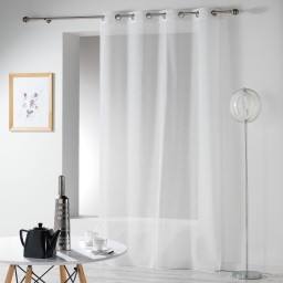 Voilage à œillets 140 x 240 cm – Étamine Crash Telma Blanc