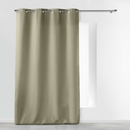 Rideau grande hauteur à œillets 140 x 280 cm – Polyester uni Essentiel Beige