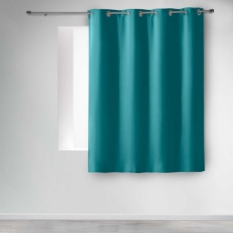 Rideau occultant à œillets 140 x 180 cm – Uni Bleu – Petite hauteur –