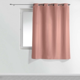 Rideau à œillets petite hauteur 140 x 180 cm – polyester uni essentiel – Rose poudré