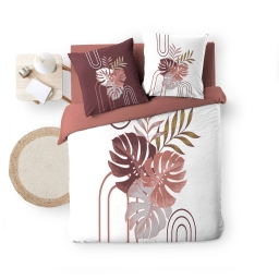 Parure de couette  240 x 220 cm + 2 Taies – Coton 42 fils – ASTRIA Rose