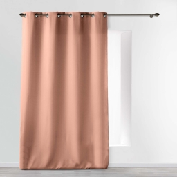 Rideau &Agrave; &OElig;illets 140 x 260 cm Polyester Uni Essentiel &ndash; Blush