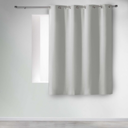 Rideau occultant &agrave; &oelig;illets 135 x 180 cm &ndash; Uni Perle &ndash; Petite hauteur