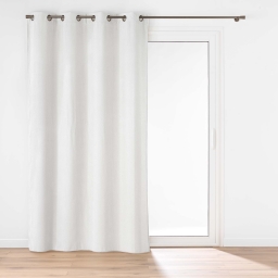 Rideau &agrave; &oelig;illets 140 x 260 cm &ndash; Velours relief &ndash; Mod&egrave;le Java Blanc