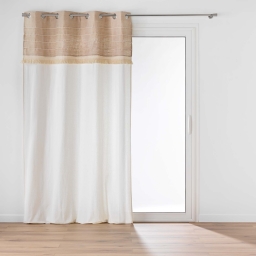 Rideau &agrave; &oelig;illets 140 x240  cm &ndash; Coton/Polyester &ndash;  avec franges &ndash; CIRRUS