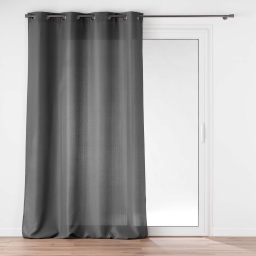 Rideau grande hauteur &agrave; &oelig;illets 140 x 280 cm &ndash; Polyester uni SOLINE &ndash; Beton