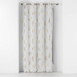 Rideau &agrave; &OElig;illets 140 x 260 cm &ndash; Polyester Imprim&eacute; M&eacute;tallis&eacute; &ndash; Sunny Gold