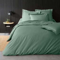 Housse de couette 2 personnes 240 x 220 cm &ndash; Percale de coton 78 fils &ndash; Tilleul