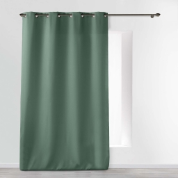 Rideau &Agrave; &OElig;illets 140 x 260 cm Polyester Uni Essentiel &ndash; C&egrave;dre