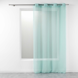 Voilage &agrave; &OElig;illets Grande Hauteur 140 x 280 cm &ndash; &Eacute;tamine Crash Telma Bleu
