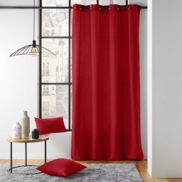 Rideau &agrave; &oelig;illets 135 x 260 cm &ndash; polycoton &ndash; Twily Rouge
