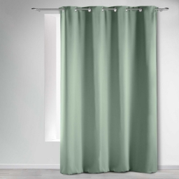 Rideau Occultant Grande Hauteur 135 x 280 cm &ndash; Uni Sauge &ndash; &Agrave; &OElig;illets
