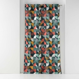 Rideau &agrave; &oelig;illets 140 x 240 cm coton imprim&eacute; &ndash; Rythmo Orange