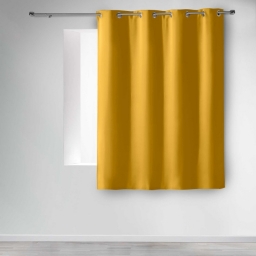 Rideau occultant à œillets 140 x 180 cm – Uni Miel – Petite hauteur –