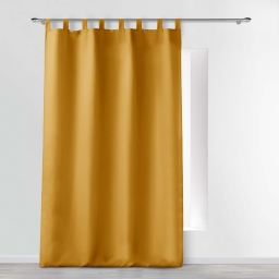 Rideau &agrave; passants 140 x 260 cm &ndash; Polyester Uni &ndash; Essentiel Ocre