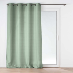 Rideau &agrave; &oelig;illets 140 x 260 cm &ndash; Polyester uni Soline &ndash; Sauge