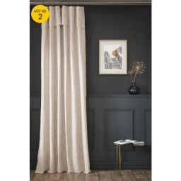 Lot de 2 Rideaux en coton Ajustables Sixtine – Pampa – 140 x 270 cm