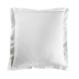 Taie d&rsquo;oreiller 63 x 63 cm coton 57 fils Lina Blanc &ndash; Volant plat avec point bourdon