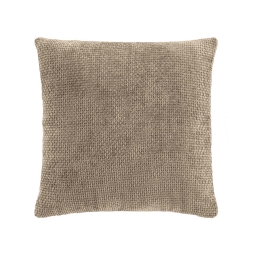 Coussin D&eacute;houssable 45 x 45 cm &ndash; Velours Chenille L&eacute;o &ndash; Coloris Sable