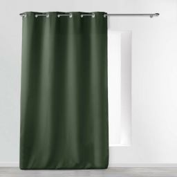 Rideau grande hauteur à œillets 140 x 280 cm – Polyester uni Essentiel Kaki