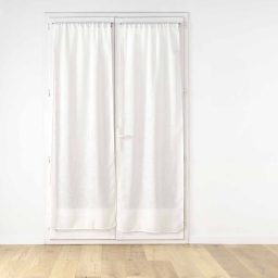 Paire de voilages passe-tringle 2 x 70 x 240 cm &ndash; Effet lin tiss&eacute; HALTONA &ndash; Naturel