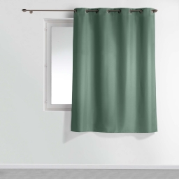Rideau &agrave; &oelig;illets petite hauteur 140 x 180 cm &ndash; polyester uni essentiel &ndash; C&egrave;dre