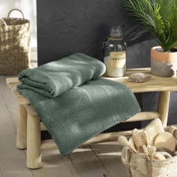 Drap de bain 90 x 150 cm &ndash; Coton &eacute;ponge uni Tendresse C&egrave;dre &ndash; 500 g/m&sup2;