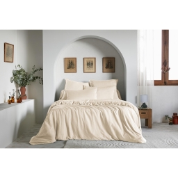 Housse de couette 200 x 200 cm &ndash; Lyocell uni LYSANDRE &ndash; Pampa