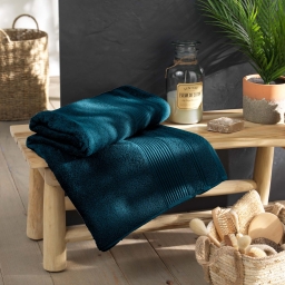 Drap de bain 90 x 150 cm &ndash; Coton &eacute;ponge uni Tendresse Indigo &ndash; 500 g/m&sup2;
