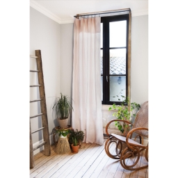 Rideau ajustable + 8 anneaux pince &ndash; Gaze de coton &ndash; 140 x 300 cm &ndash; Rose &ndash; Ga&iuml;a