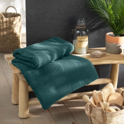 Drap de bain 90 x 150 cm &ndash; Coton &eacute;ponge uni Tendresse Orage &ndash; 500 g/m&sup2;