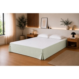 Cache-sommier 140 x 190 cm Double Gaze de Coton GA&Iuml;A Vert d'eau &ndash; Qualit&eacute; Haut de Gamme