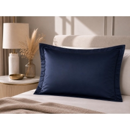 Taie d'Oreiller 50 x 70 cm Bleu velours  &ndash; Satin de Coton 120 Fils/cm&sup2; &ndash; H&ocirc;tellerie Haut de Gamme