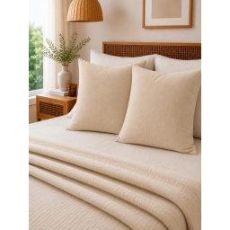 Lot de 2 Taies d&rsquo;Oreiller 60 x 60 cm &ndash; Double Gaze de Coton &ndash; GA&Iuml;A Pampa