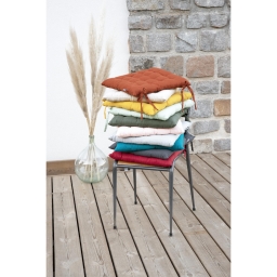 Assise Matelass&eacute;e 38 x 38 cm &ndash; Coton D&eacute;perlant Anti-UV &ndash; KALA &ndash; Bleu jean