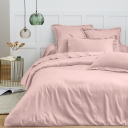 Housse de couette 240 x 220 cm &ndash; 100% Coton 57 fils/cm&sup2; &ndash; Qualit&eacute; Sup&eacute;rieure &ndash; Rose drag&eacute;e