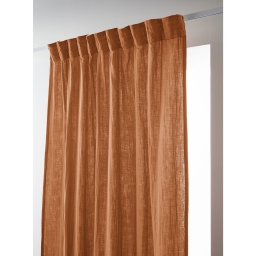 Rideau Galon Fronceur 140 x 240 cm &ndash; Double Gaze de Coton Ga&iuml;a Abricot