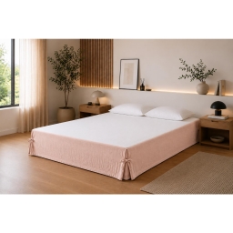 Cache-sommier 160 x 200 cm Double Gaze de Coton GA&Iuml;A Bordeaux &ndash; Qualit&eacute; Haut de Gamme