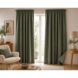 Lot de 2 Rideaux Blackout Romarin 140 x 260 cm &ndash; Occultant Polaire &ndash; Galon Fronceur