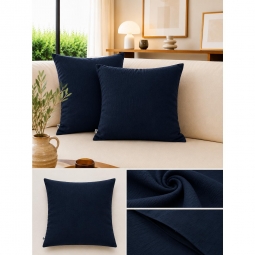 Lot de 2 Taies d&rsquo;Oreiller 60 x 60 cm &ndash; Double Gaze de Coton &ndash; GA&Iuml;A Marine