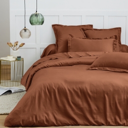 Housse de couette 240 x 220 cm &ndash; 100% Coton 57 fils/cm&sup2; &ndash; Qualit&eacute; Sup&eacute;rieure &ndash; Paprika